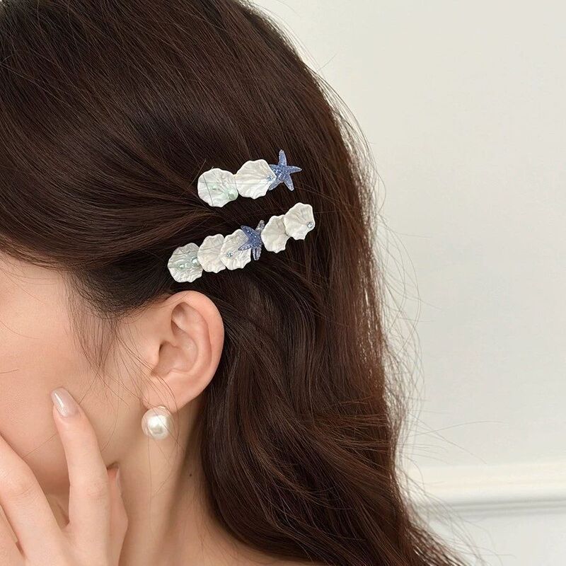 Summer Ocean Girl~ Vacation Style Shell Beach Side Bangs Clip Forehead Hairpin Sweetheart Beaded Hair Accessory for Women Summer Ocean Girl~ Vacation Style Shell Beach Side Bangs Clip Forehead Hairpin Sweetheart Beaded Hair Accessory for Women