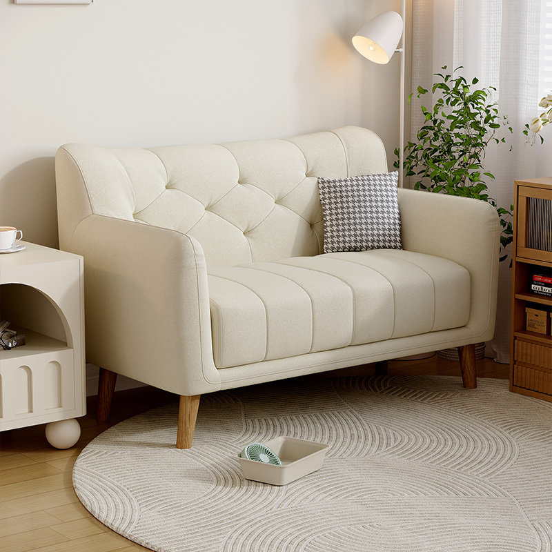 Cream-Style Fabric Sofa for Living Room, Small Apartment Bedroom, Simple Home Use, Single or Double Apartment Sofa
