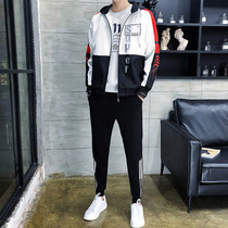 Official flagship store spring and autumn jacket mens suit Korean trend handsome two-piece set 2021 new mens coat