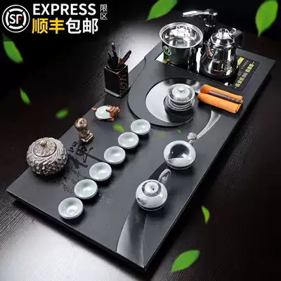 Rock art Wujinshi tea set set set whole set of tea set home simple kung fu tea tray automatic one tea table