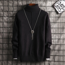 冬季男士加绒毛衣中高领2019冬装针织衫