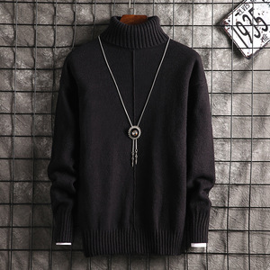 冬季男士加绒毛衣中高领2019冬装针织衫