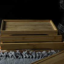 Bamboo wine plate Kung Fu tea size tea tray Tea table storage plate Household simple celadon wine tray