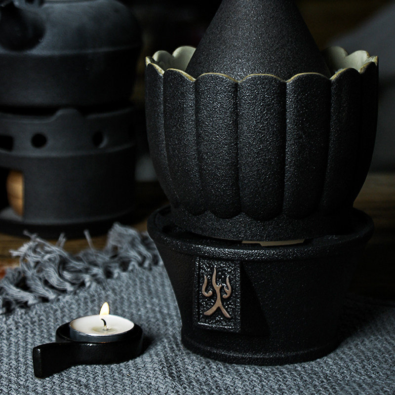 Vintage wine warmer Candle stove Ceramic warm tea stove Heating warm household antique old-fashioned hot jug stove