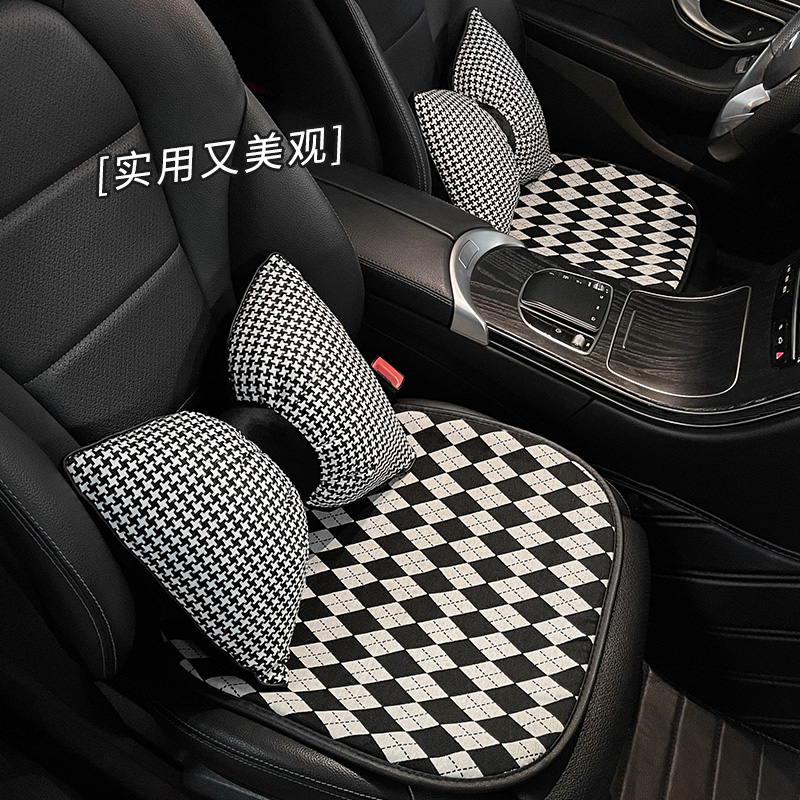 Car cushion monolithic four-season universal car?Chair cushion linen net red goddess with light and luxurious car seat cushion