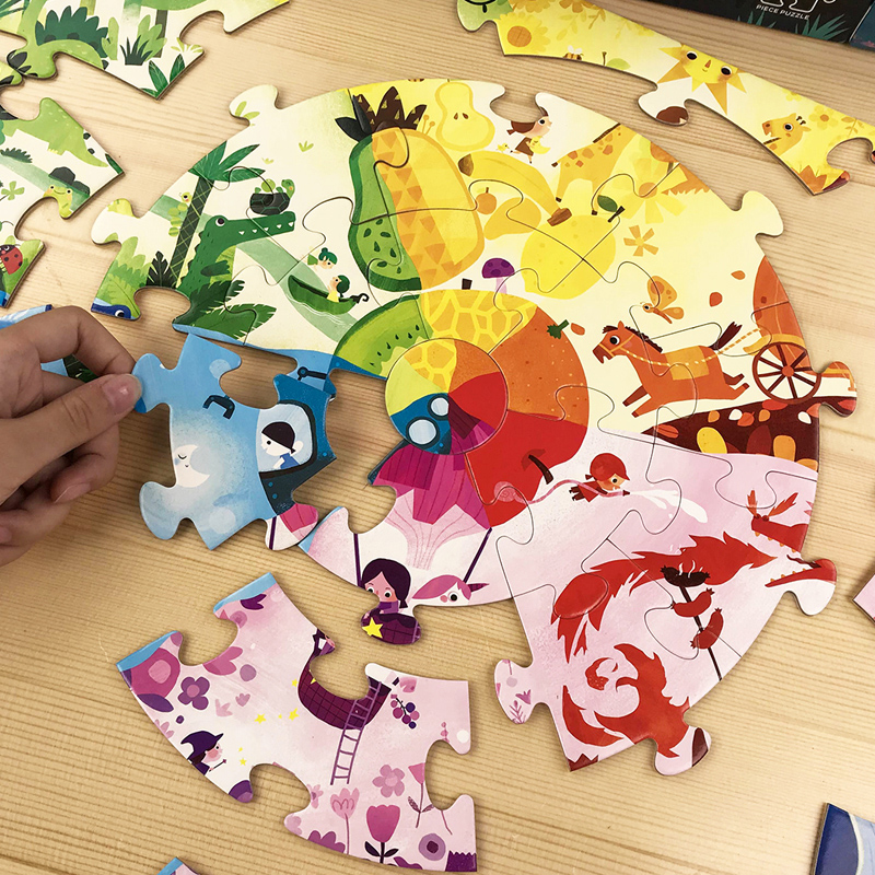 Children's educational puzzle boys and girls 2-3-4 years old 6 color shape cognitive puzzle baby early education intellectual toys