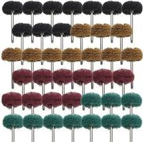 3mm shank fibre whitewashed cloth grinding head nylon polishing head with handle Baise cloth wheel polished wire-drawing mill head mini-brush