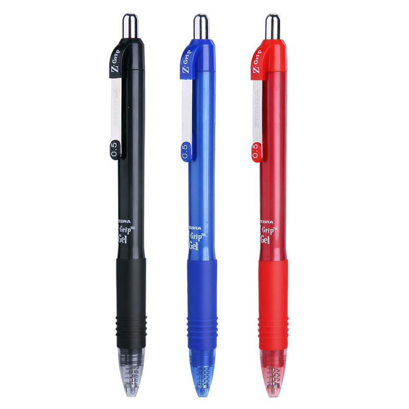 Japan Zebra Zebra Z-Grip series JJ3 gel pen Press water-based pen Student daily writing exam signature pen 0 5mm office writing conference notes Office writing pens