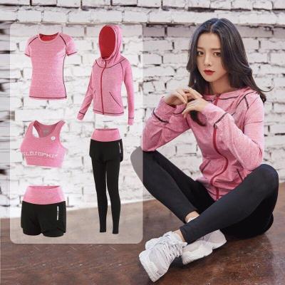 Large Size Weight Gain Sports Five Pieces Suit Women Running Clothes Fitness Room Speed Dry Yoga Morning Runs Exercise All Season Outdoor