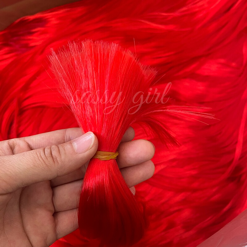 Big Red Wig Silk DIY LAOSHU Wig Material Chemical Fiber Hair Material Straight Hair Styling Dress up Big Red Wig Silk DIY LAOSHU Wig Material Chemical Fiber Hair Material Straight Hair Styling Dress up