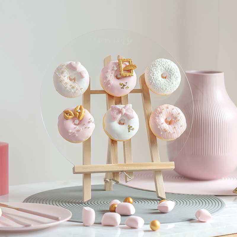 Iron doughnut display stand Cake shop decoration props European wedding dessert table decoration dessert stand