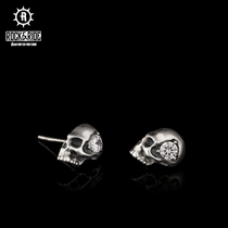 (Official) American ROCKRIDE free skull earrings 925 sterling silver earrings mens personality