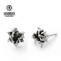(Official) ROCKRIDE broken six-star earrings 925 sterling silver mens niche summer Women