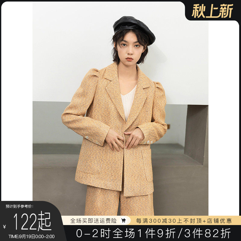 Self-fitting small suit suit female spring and autumn new Korean version of the puff sleeve suit top high waist high waist shorts female