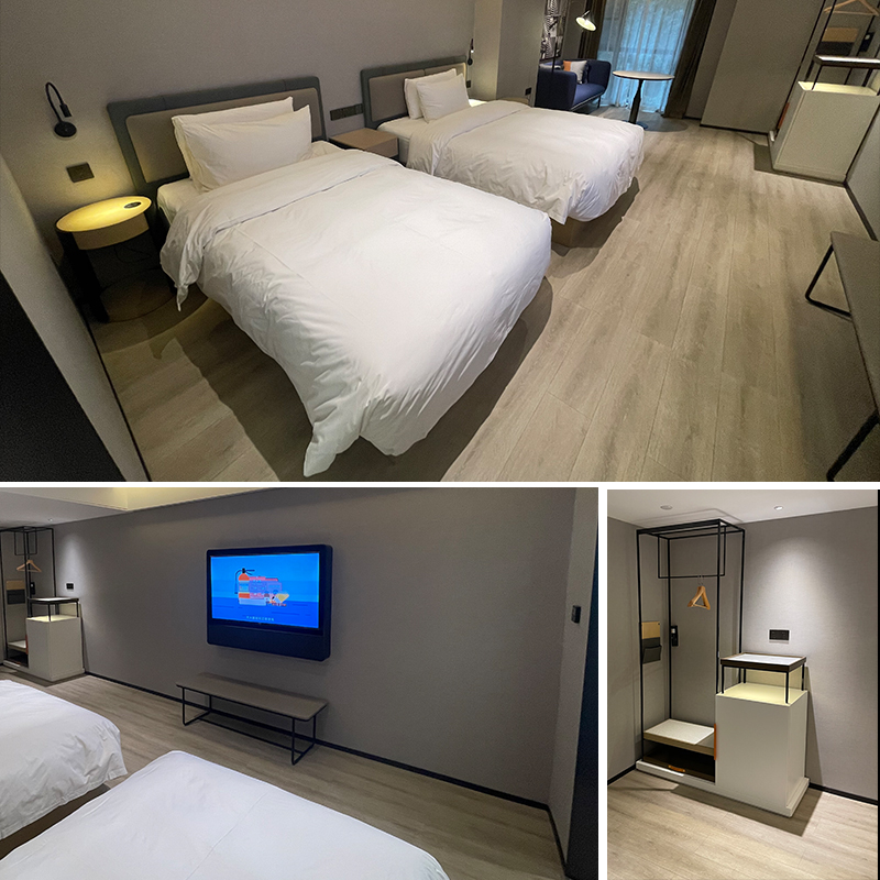 Hotel Guest House Innate Apartment Design Furnishing Business Guest Room TV Cabinet Luggage Rack Full Set of Punctuate Large Bed Customisation