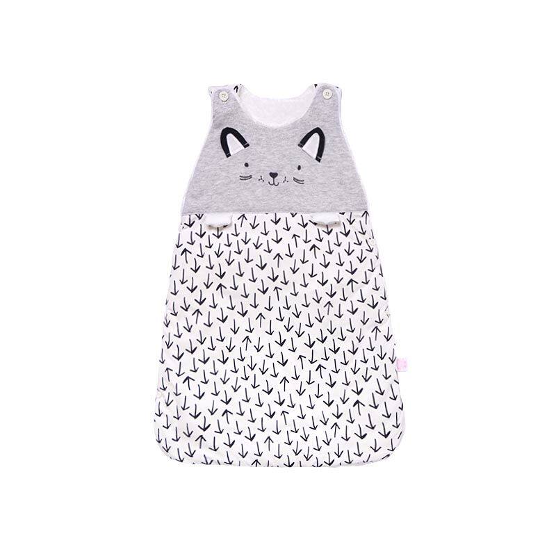 Ugly baby baby new cute kitten sleeping bag four seasons sleeveless baby anti-kick by the baby sleeping bag 65*32cm