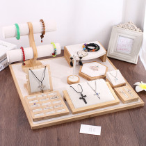Pence Elegant Bamboo Jewelry Display Props Black Suit Counter display props Wen playing jade Jade Pendulum Table Jewelry show Show