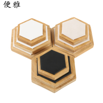 Elegant wood and wood hexagonal jewelry Ornament Counter Placed Display Prop Ring Earrings Pendant pendant Jewelry Display