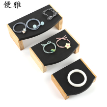 Poop elegant natural wood and wood small stool Three sets of accessories Necklace Ring Jewellery Show Jewelry Display Items