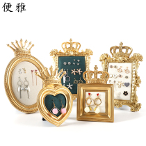 Easy creative dark green photo frame display crown earrings earrings earrings jewelry jewelry shooting props storage rack
