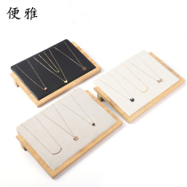 Bingya bamboo wooden necklace display stand counter jewelry display props necklace placement bracket hanging rack stalls