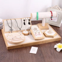 Pence Wood And Wood Jewelry Counter Show Display Props Suit Display Table Earrings Necklace necklace Ring Ornament Frame