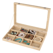 Bingya cloth jewelry storage box with lid jewelry box Wenplay Plaid bracelet bracelet jewelry box ring necklace