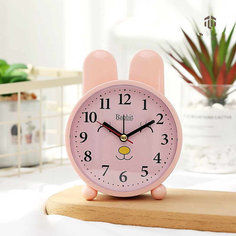 Creative small alarm clock students with silent silent children's cute cartoon simple desktop bedroom bedside clock