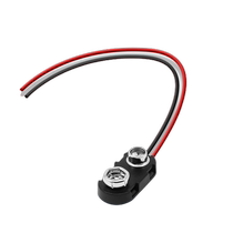 I T-shaped battery button wire T-shaped to DC5 5*2 1 head 18650 No. 5 No. 7 DIY battery box 9V 15CM