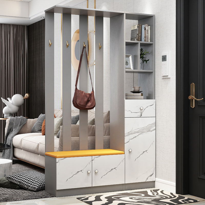 Bag Fitted Door Hall Partition Xuanguan Screen Shoes Cabinet Changing Shoes Stool Clothing Cap Rack Integrated Light Lavish Simplicity Approx Modern Stonewall