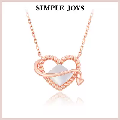 SIMPLEJOYSS925 sterling silver love sweetheart Little Devil white shell necklace female choker ins light luxury fashion summer