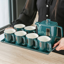 Ceramic Light Lavish Tea Cup Kettle Family Drink Water Cups Water combine suit Set of home Nordic style Living room