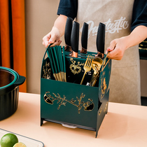 Light Extravagant Knife Shelf Kitchen Net Red Chopstick Cylinder Integrated Free Punch Home Cutter Kitchen Knife Spoon Containing Shelf