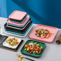 Ceramic Positive Square Steak Dinner Plate Nordic Home Dish Dishes Children Cute Breakfast Trays Creativity Great Western Dining Trays