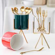 Nordic light extravagant cutlery containing fruit fork cute little fork child sweet spoons Creative Western Dining Cutlery