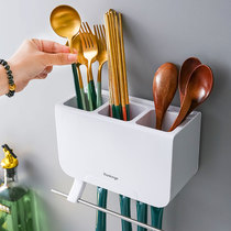 Chopstick cylinder wall-mounted chopstick cage draining shelve holder Domestic chopstick cylinder kitchen chopstick cage knife holder integrated containing box