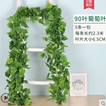 Floor-mounted artificial Pipe sleeve ivy green vine plastic grass decoration anti-real vines hanging vines decoration wall green leaves flowers and plants fake