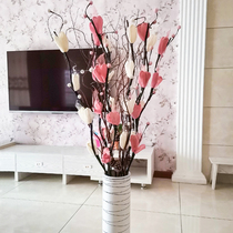Leaf vein dried flower simulation living room floor large fake flower dried branch flower arrangement big peony hotel decorative floral decoration