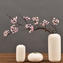White pink simulation cherry blossom branches simple small floral plum blossom high-end living room bedroom home decoration ornaments flower arrangement