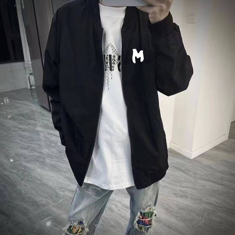Spring Popular Black Sailing Jacket American High Street Loose Solid Color Baseball Uniform Versatile Top Spring and Autumn Jacket