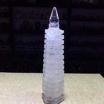 Pure natural thirteen-layer white crystal Wenchang Tower 175*41mm Weight: 396 12 grams