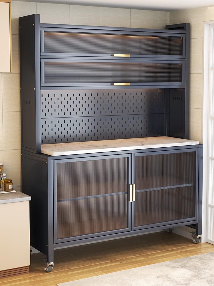 Kitchen Multi-Functional Storage Rack Slate Sideboard Household Dust-Proof Storage Cabinet Multi-Layer Snack Cabinet Floor-Standing Storage Cabinet