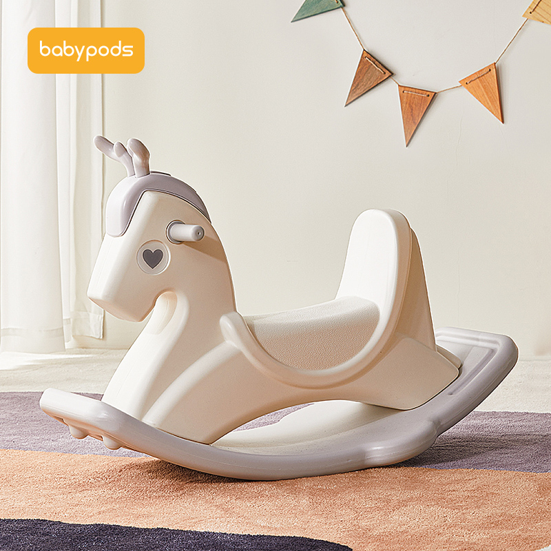 babypods baby rocking horse-horse child rocking horse with a small Trojan horse 1-year-old baby toy