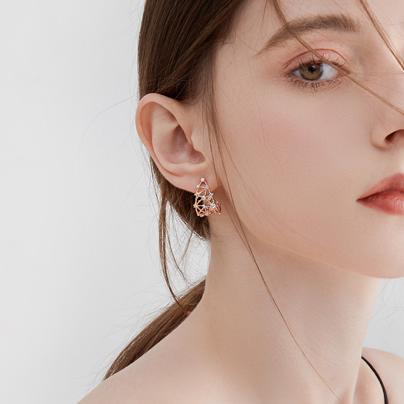 Celebrity same style earrings 2022 new trendy temperament high-end atmospheric earrings with diamonds high-end light luxury earrings for women