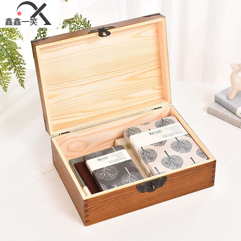 Box Pendulum stall wooden wooden case lock old collection silver box Commercial deposit cashbox advisable with lock small E