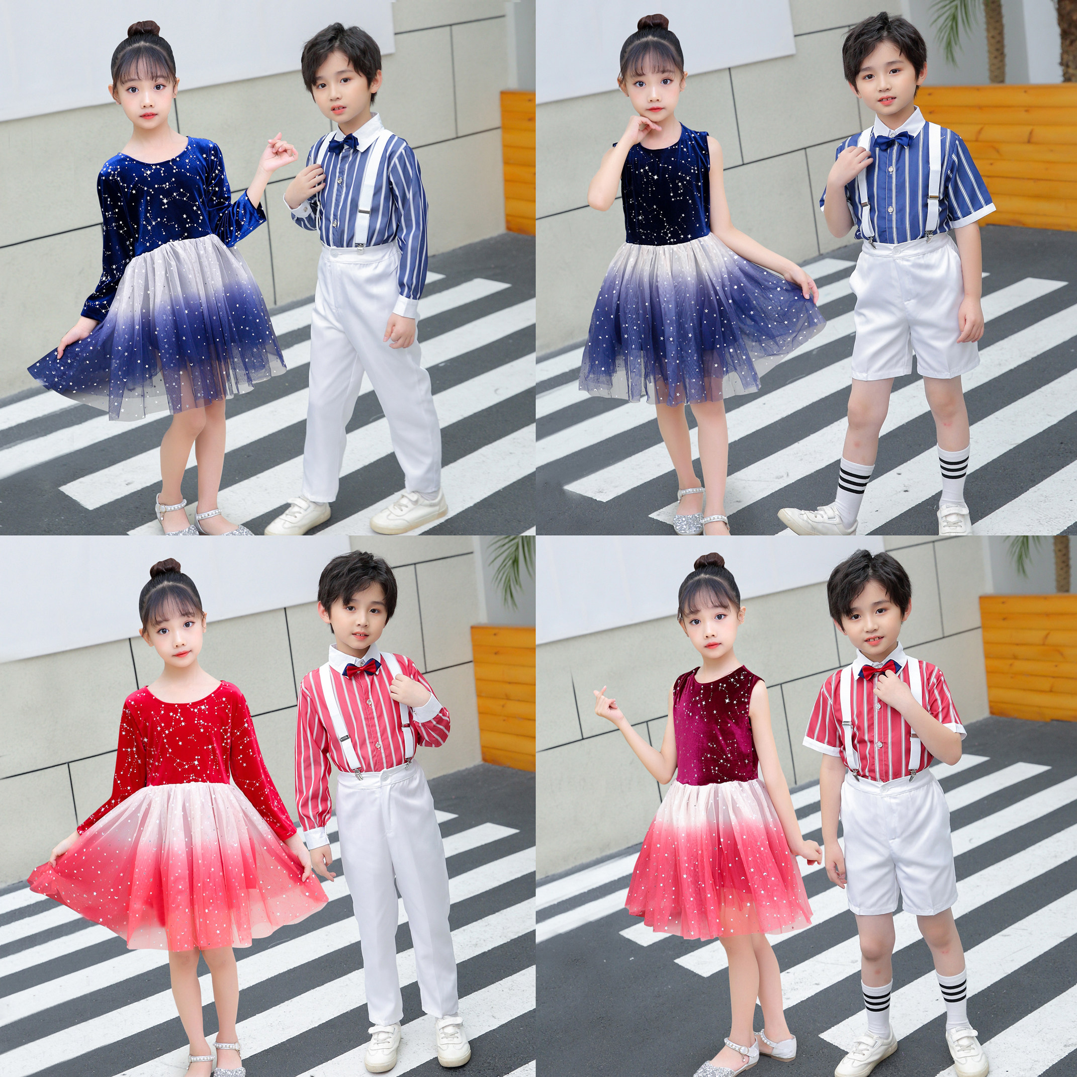 June 1 children's performance costume princess skirt fluffy gauze skirt performance costume boys and girls chorus primary and secondary school students recite