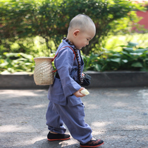 Small monk clothes children monk clothes baby suit small shabby monk robe Shaolin Temple cotton linen toddler photography gig