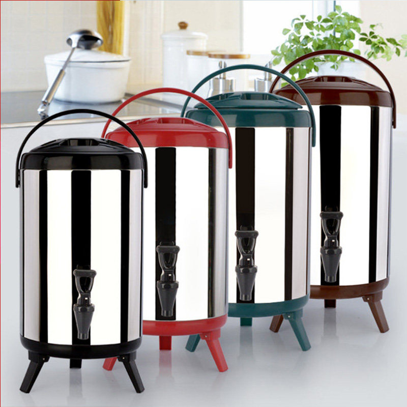 10L stainless steel thermal insulation cold milk tea barrel full foam commercial large capacity hot and cold double-layer soybean milk beverage