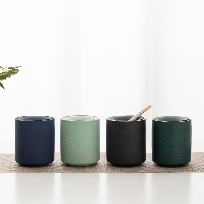 Cigarette Ash Trays Creativity Home Living Room Personality Trend Anti Fly Ash Ceramic Minima Modern Office New Chinese Cigarette Cylinders