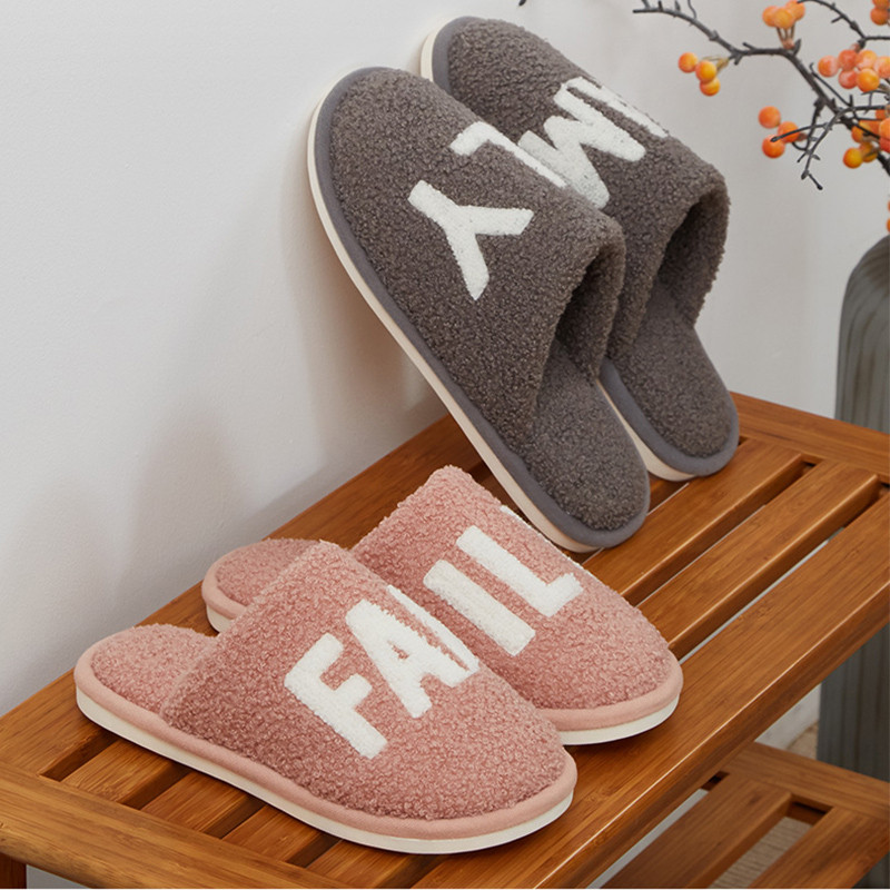 Diversified House Thick Bottom Couples Warm Bedroom Slippers Household Home Cotton Non-slip Meet Comfortable Drag Safety Autumn and Winter